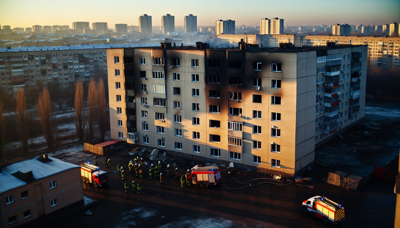 Russisk massiv drone- og missilangrep skader Kyiv: Tre døde, 26 sårede